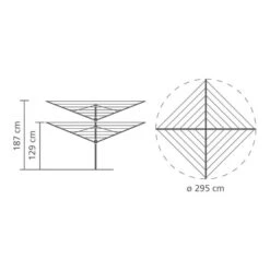 Brabantia 4 Arm Rotary Liftomatic Airer, 60m 9 Brabantia 4 Arm Rotary Liftomatic Airer, 60m -Simple Bathroom 1000078359 alt03