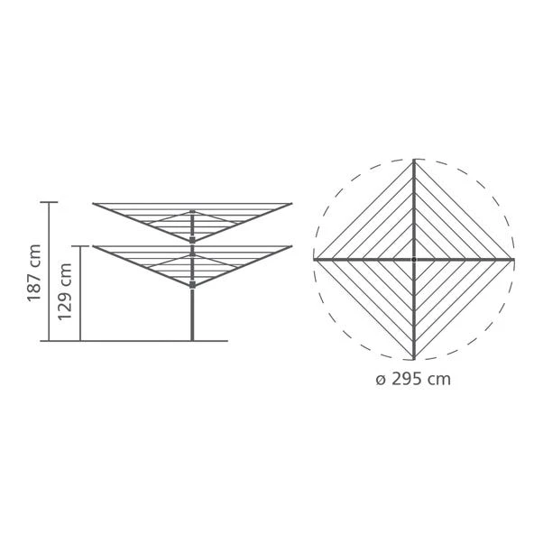 Brabantia 4 Arm Rotary Liftomatic Airer, 60m 6 Brabantia 4 Arm Rotary Liftomatic Airer, 60m - Image 4