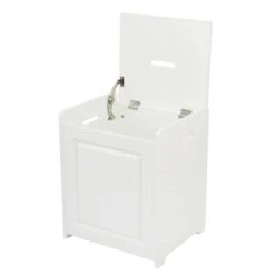 Lloyd Pascal Verona White Laundry Basket -Simple Bathroom 1000087265 alt02