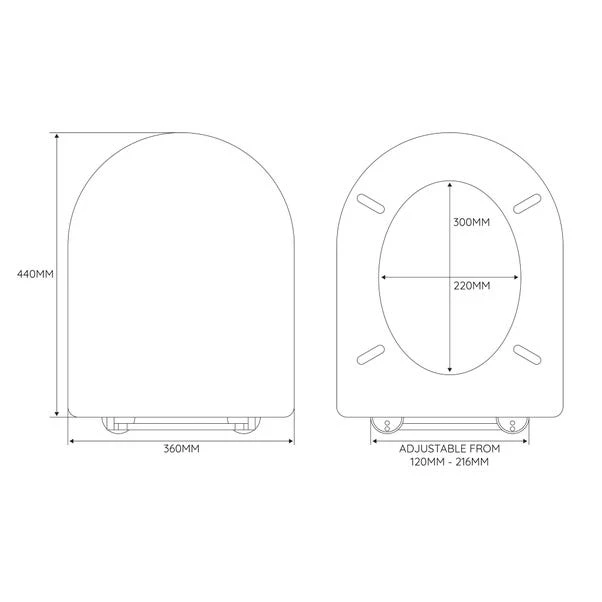Dunelm Thermoplast White D Shape Toilet Seat 4 Dunelm Thermoplast White D Shape Toilet Seat - Image 2