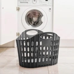 Addis Fold Flat Grey Laundry Basket 10 Addis Fold Flat Grey Laundry Basket -Simple Bathroom 1000139223 alt02