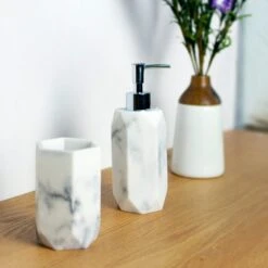 Dunelm Marble Effect Resin Lotion Dispenser -Simple Bathroom 1000140490 alt03