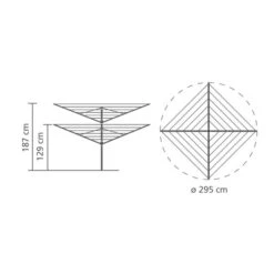 Brabantia 4 Arm Liftomatic Rotary Washing Line With Ground Spike, 50m -Simple Bathroom 1000143743 alt04