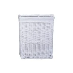 Dunelm Versailles White Square Laundry Basket -Simple Bathroom 1000159786 alt04