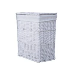 Dunelm Versailles White Square Laundry Basket -Simple Bathroom 1000159786 alt05