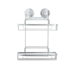 Dunelm Twist N Lock Rectangle Two Tier Shower Caddy -Simple Bathroom 1000160156 alt01