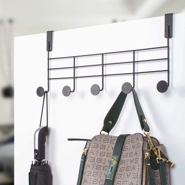 Dunelm Black Over Door Hooks 4 Dunelm Black Over Door Hooks - Image 2
