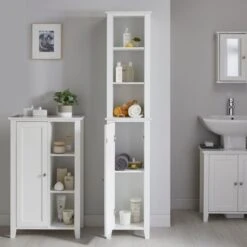 Lloyd Pascal Marble Effect Tall Cabinet 11 Lloyd Pascal Marble Effect Tall Cabinet -Simple Bathroom 1000160242 alt03