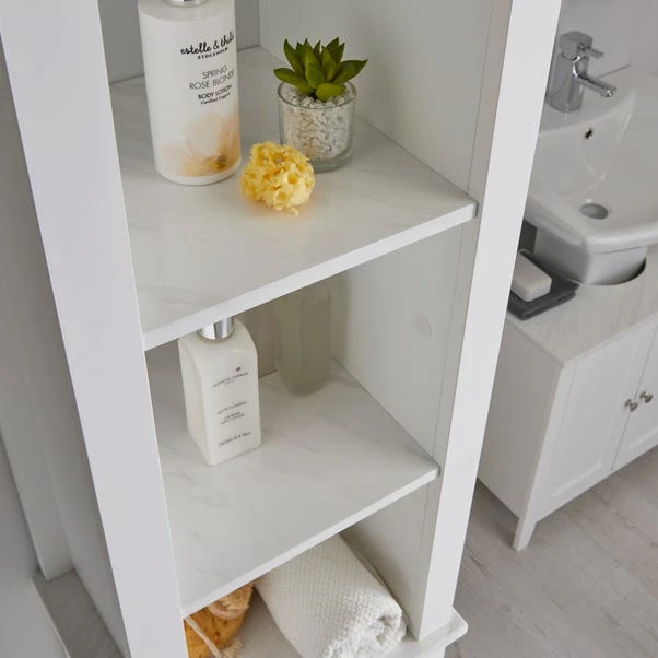 Lloyd Pascal Marble Effect Tall Cabinet 7 Lloyd Pascal Marble Effect Tall Cabinet - Image 5