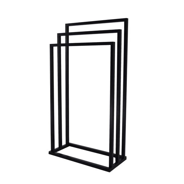 Lloyd Pascal Black 3 Rail Free Standing Towel Holder 4 Lloyd Pascal Black 3 Rail Free Standing Towel Holder - Image 2