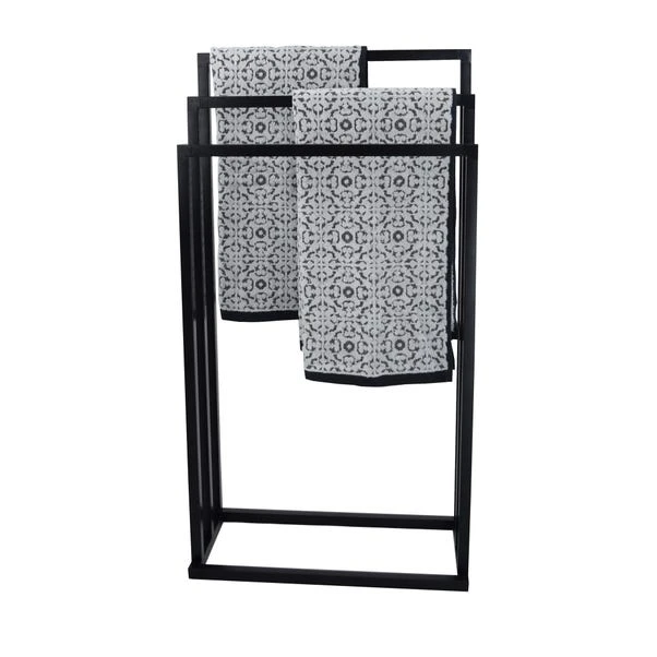 Lloyd Pascal Black 3 Rail Free Standing Towel Holder 5 Lloyd Pascal Black 3 Rail Free Standing Towel Holder - Image 3