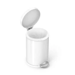 Simplehuman 4.5 Litre White Round Pedal Bin -Simple Bathroom 1000162301 alt02