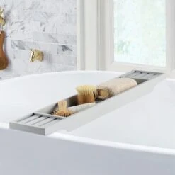 Dunelm Grey Bamboo Bath Rack 7 Dunelm Grey Bamboo Bath Rack -Simple Bathroom 1000167269 alt02