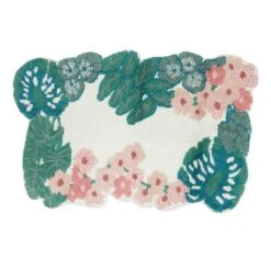 Dunelm Tropique Green Bath Mat -Simple Bathroom 1000180355 alt01