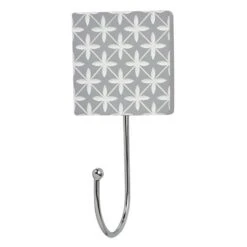 Dunelm Geo Tile Grey Diamond Hook -Simple Bathroom 1000180573 alt02