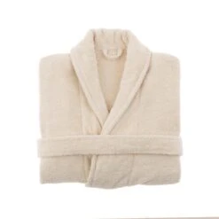 Dunelm Egyptian Cotton Natural Bath Robe -Simple Bathroom 1000180749 alt02