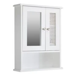 Lloyd Pascal Palermo Cane White Wall Mirror Cabinet -Simple Bathroom 1000185508 alt05