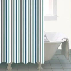 Dunelm Nautical Bold Stripe Shower Curtain