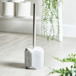 Dunelm Marble Effect Resin Toilet Brush