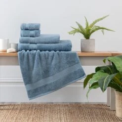 Dunelm Denim Egyptian Cotton Towel