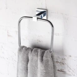 Dunelm Square Wall Mounted Towel Ring