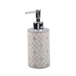 Dunelm Geo Tile Grey Ceramic Lotion Dispenser