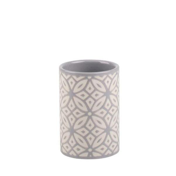 Dunelm Geo Tile Grey Ceramic Tumbler 3 Dunelm Geo Tile Grey Ceramic Tumbler