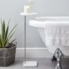Dunelm Marble Effect Top White Bath Table -Simple Bathroom 30670549