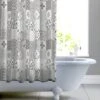 Dunelm Geo Tile Grey Shower Curtain -Simple Bathroom 30672666
