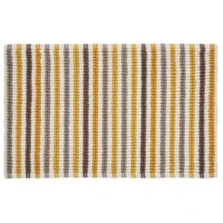 Dunelm Ashbourne Ochre Stripe Bath Mat
