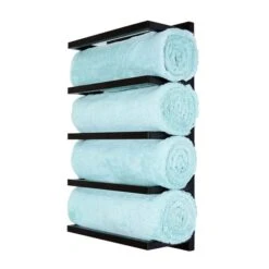 Lloyd Pascal Matt Black 5 Tier Wall Towel Rack