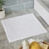 Dunelm White Mini Bobble Shower Mat
