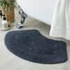 Dunelm Supersoft Charcoal Oval Bath Mat -Simple Bathroom 30711437