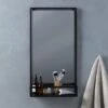 Dunelm London Matt Black Bathroom Mirror And Shelf -Simple Bathroom 30712622