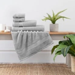 Dunelm Silver Egyptian Cotton Towel