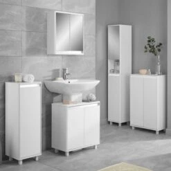 Lloyd Pascal Vienna White Single Door Floor Cabinet With Reversible 4 In 1 Colour Bar 10 Lloyd Pascal Vienna White Single Door Floor Cabinet With Reversible 4 In 1 Colour Bar -Simple Bathroom 30713919 alt02