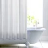 Dunelm White Woven Cotton With Peva Lining Shower Curtain