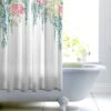 Dunelm Tropique Green Shower Curtain -Simple Bathroom 30714048