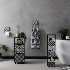 Dunelm Geo Tile Monochrome Caddy -Simple Bathroom 30727567 alt09