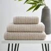 Dunelm Mushroom Waffle 100% Cotton Towel -Simple Bathroom 30729426