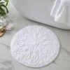 Dunelm Mandalay White 100% Recycled Cotton Bath Mat -Simple Bathroom 30729432