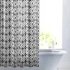 Dunelm Geo Tile Black Shower Curtain -Simple Bathroom 30729437