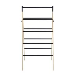 Dunelm Ladder Bamboo Matt Black Indoor Airer -Simple Bathroom 30734920 alt05