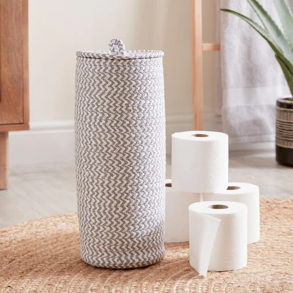 Dunelm Paper Grey Woven Toilet Roll Storage 3 Dunelm Paper Grey Woven Toilet Roll Storage