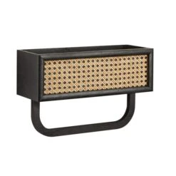 Dunelm French Cane Black Towel Rail Shelf 8 Dunelm French Cane Black Towel Rail Shelf -Simple Bathroom 30747341 alt02