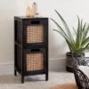 Dunelm French Cane Black 2 Drawer Unit -Simple Bathroom 30747344