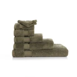 Dunelm Olive Green Egyptian Cotton Towel -Simple Bathroom 30747444 alt01
