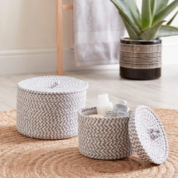 Dunelm Set Of 2 Paper Grey Woven Storage Baskets 3 Dunelm Set Of 2 Paper Grey Woven Storage Baskets