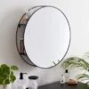 Dunelm Apartment Round Mirror Storage, 60cm -Simple Bathroom 30747881