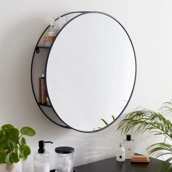 Dunelm Apartment Round Mirror Storage, 60cm 3 Dunelm Apartment Round Mirror Storage, 60cm